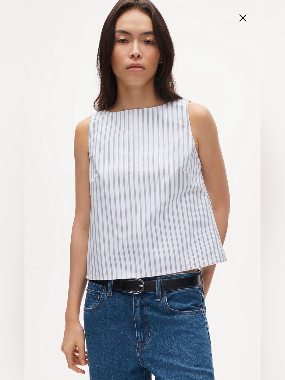 NWT J. Crew Shell top in striped double cotton poplin Size 6